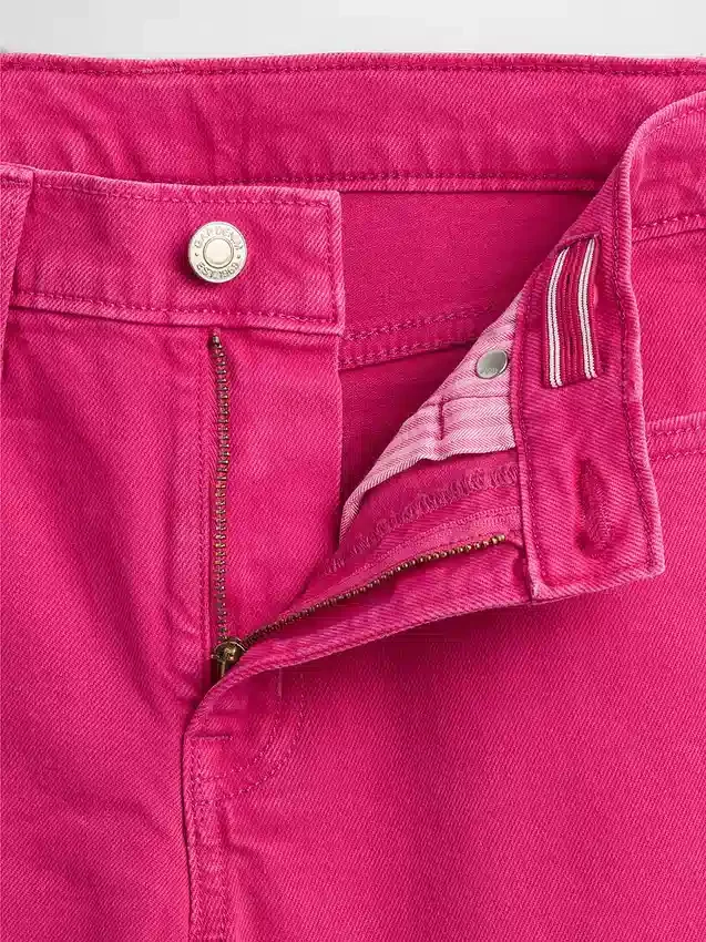 Jeans for barn med høy midje, vid benvidde og ankelhøyde