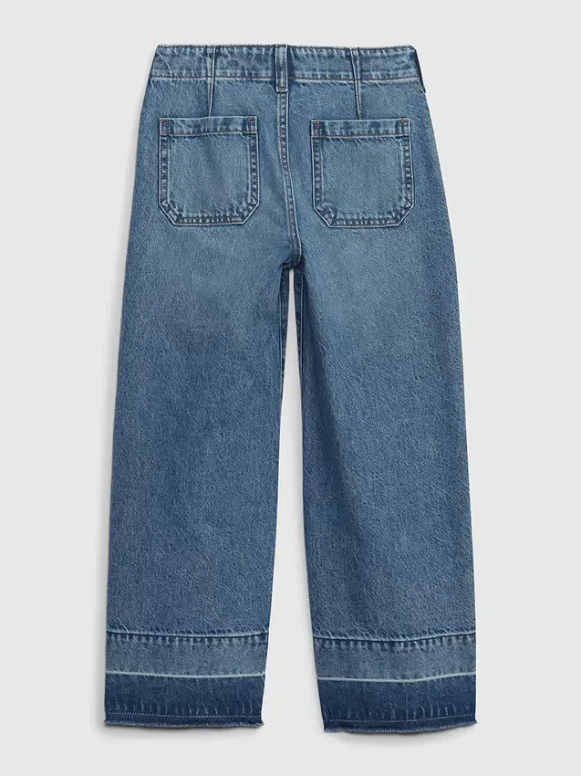 Jeans for barn med høy midje, vid benvidde og ankelhøyde