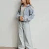 Jeans for barn med høy midje, vid benvidde og ankelhøyde