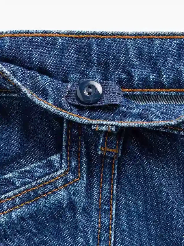 Jeans for barn med høy midje, vid benvidde og ankelhøyde