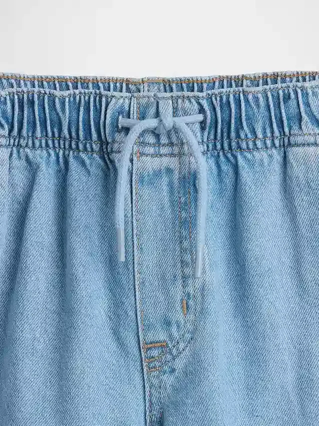 Jeans for barn med høy midje, vid benvidde og ankelhøyde