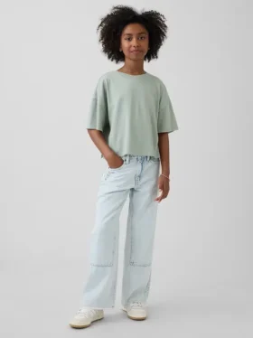 Jeans for barn med lav midje, bred benvidde