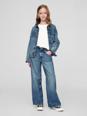 Jeans for barn med lav midje, bred benvidde