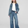 Jeans for barn med lav midje, bred benvidde