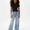Jeans for barn med lav midje, bred benvidde