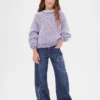 Jeans for barn med lav midje, bred benvidde