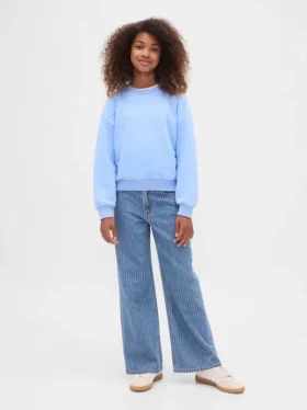 Jeans for barn med lav midje, bred benvidde
