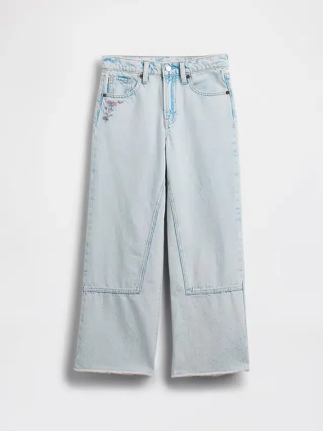 Jeans for barn med lav midje, bred benvidde