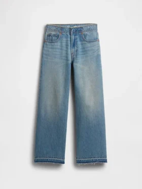 Jeans for barn med lav midje, bred benvidde