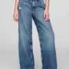 Jeans for barn med lav midje, bred benvidde