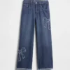 Jeans for barn med lav midje, bred benvidde