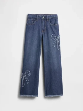 Jeans for barn med lav midje, bred benvidde