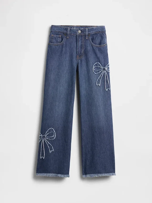 Jeans for barn med lav midje, bred benvidde