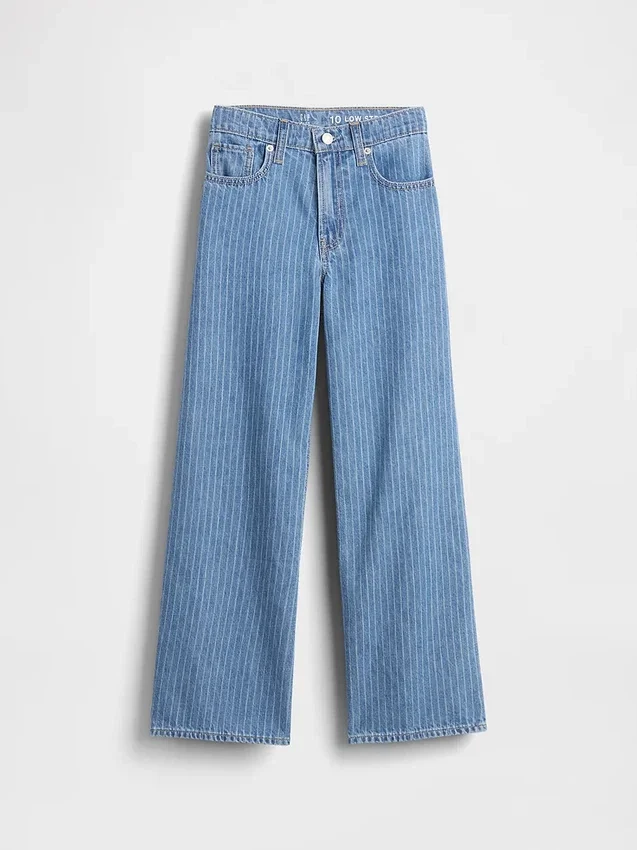 Jeans for barn med lav midje, bred benvidde