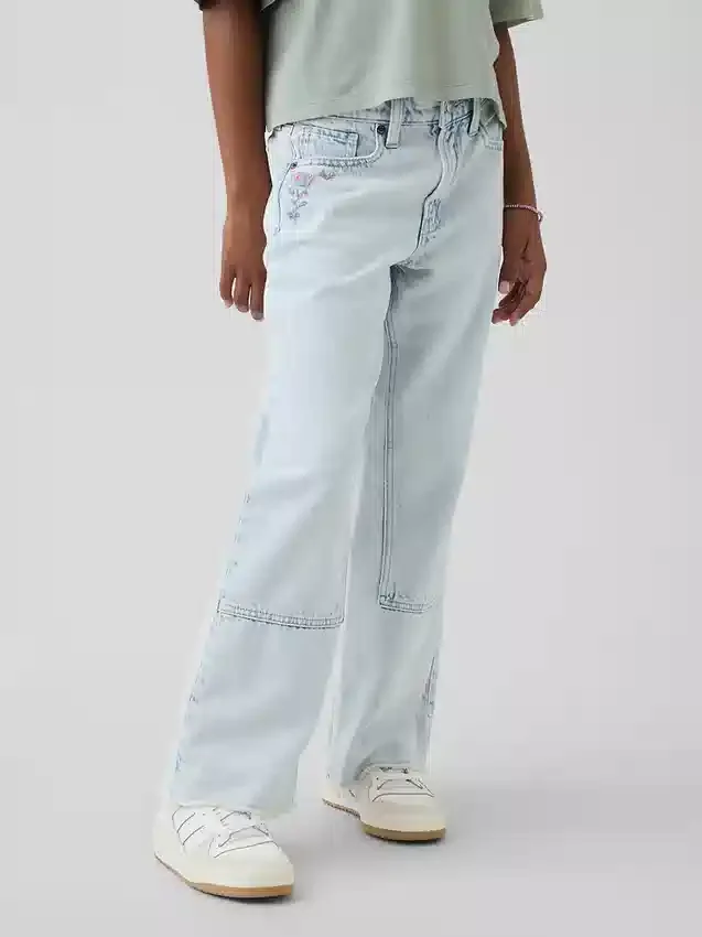 Jeans for barn med lav midje, bred benvidde