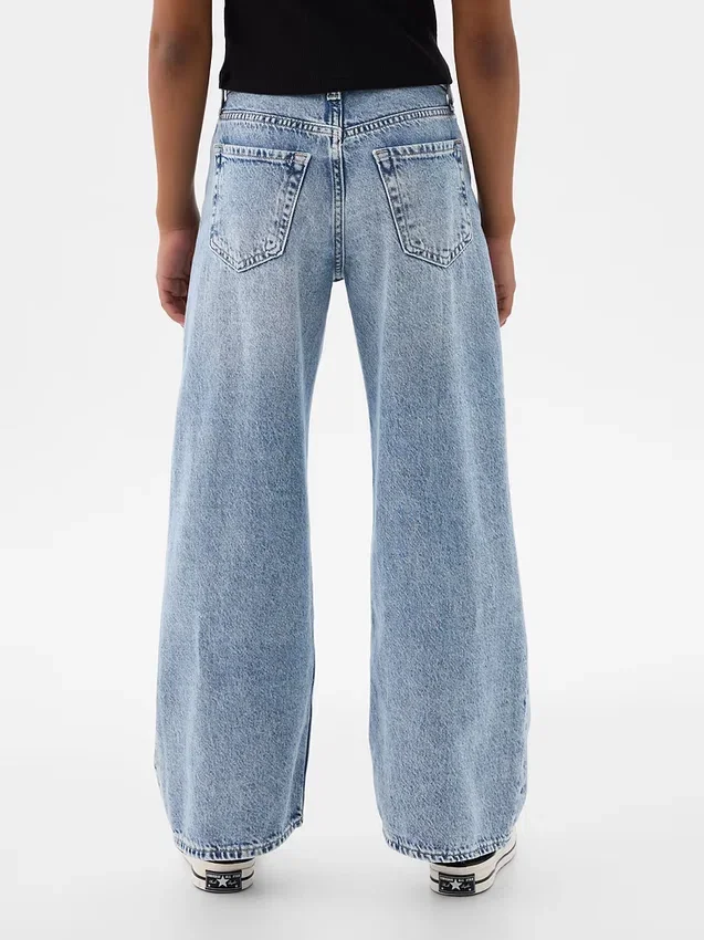 Jeans for barn med lav midje, bred benvidde