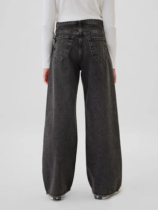 Jeans for barn med lav midje, bred benvidde