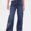 Jeans for barn med lav midje, bred benvidde