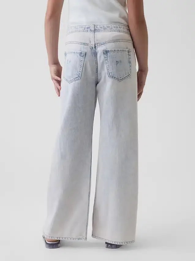 Jeans for barn med lav midje, bred benvidde