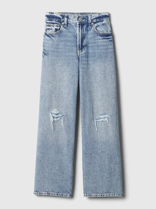 Jeans for barn med lav midje, bred benvidde