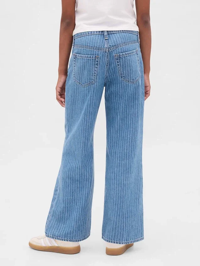 Jeans for barn med lav midje, bred benvidde