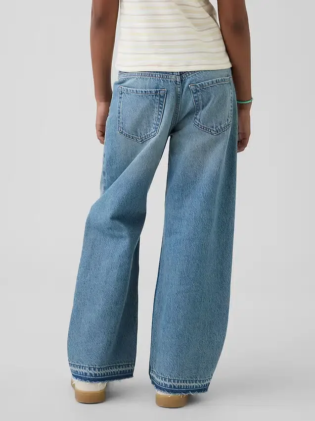 Jeans for barn med lav midje, bred benvidde