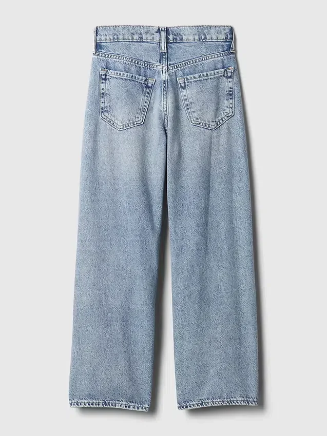 Jeans for barn med lav midje, bred benvidde