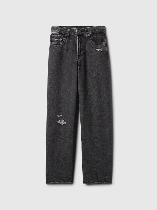 Jeans for barn med lav midje, bred benvidde
