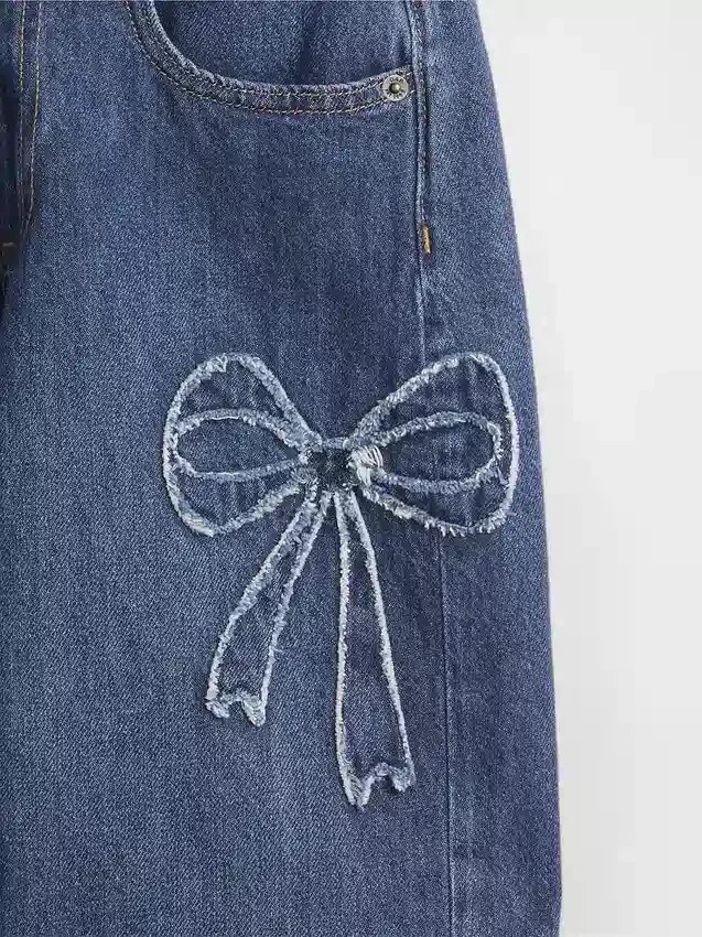 Jeans for barn med lav midje, bred benvidde