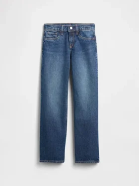 Jeans for barn med lav midje og avslappet, rett passform