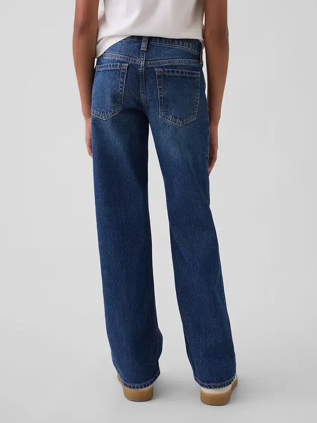 Jeans for barn med lav midje og avslappet, rett passform