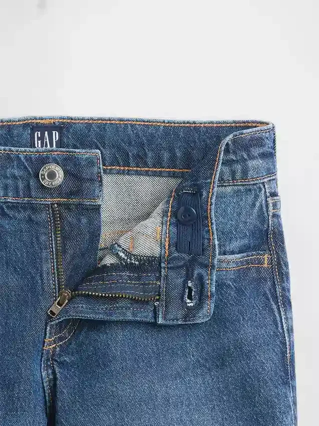 Jeans for barn med lav midje og avslappet, rett passform