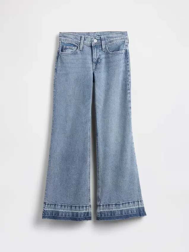 Jeans for barn med lav midje og avslappet utsvunget ben