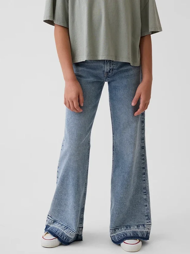 Jeans for barn med lav midje og avslappet utsvunget ben