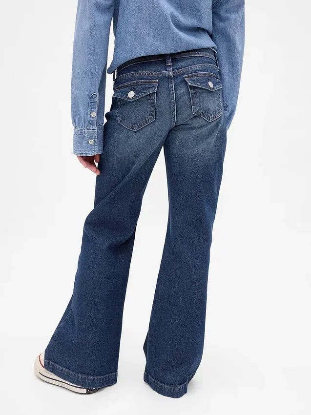 Jeans for barn med lav midje og avslappet utsvunget ben