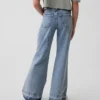 Jeans for barn med lav midje og avslappet utsvunget ben