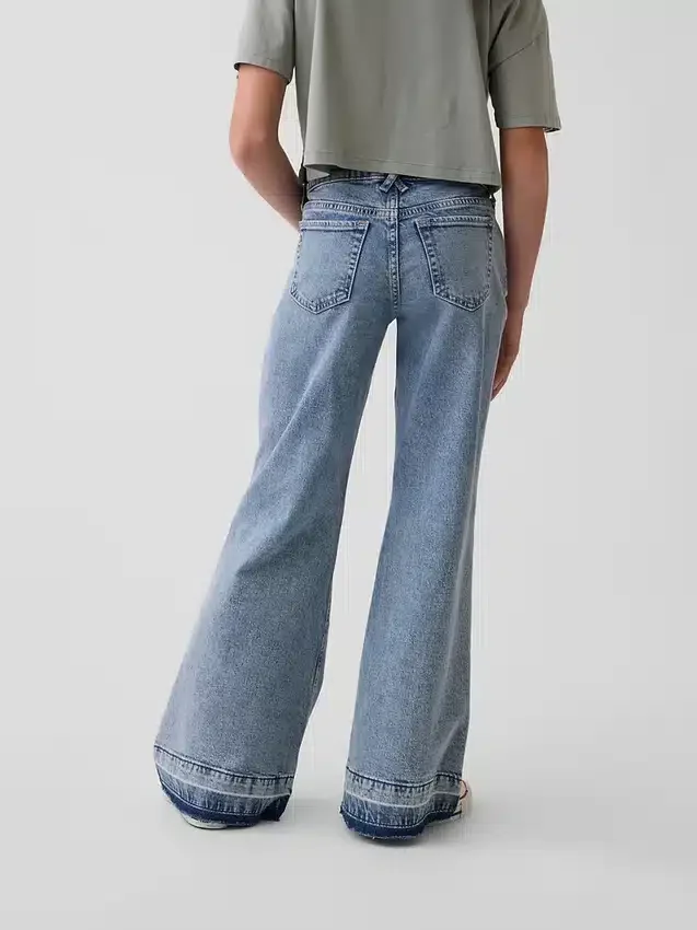 Jeans for barn med lav midje og avslappet utsvunget ben