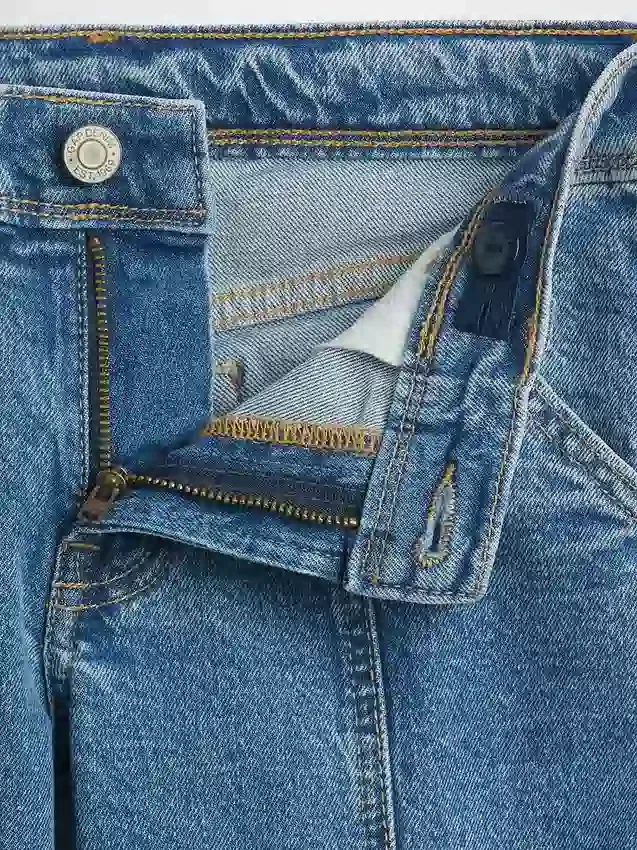 Jeans for barn med lav midje, sømmer og avslappet flare-passform