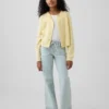Jeans for barn med lav midje, snøring og avslappet utvidet ben