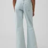 Jeans for barn med lav midje, snøring og avslappet utvidet ben
