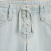 Jeans for barn med lav midje, snøring og avslappet utvidet ben