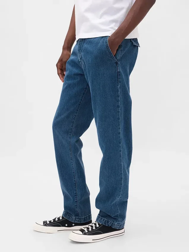Jeans med avslappet, rett passform