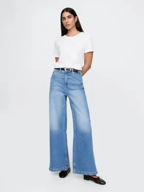 Jeans med ekstra høy midje og vid benbredde