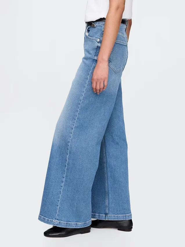 Jeans med ekstra høy midje og vid benbredde