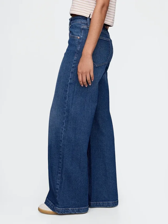 Jeans med ekstra høy midje og vid benbredde