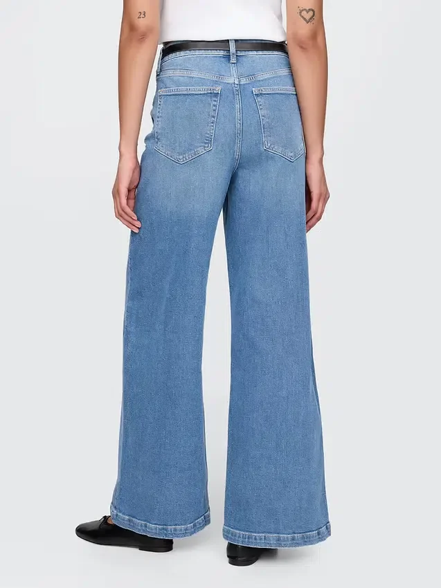 Jeans med ekstra høy midje og vid benbredde