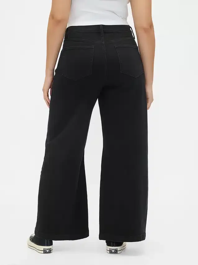 Jeans med ekstra høy midje og vid benbredde