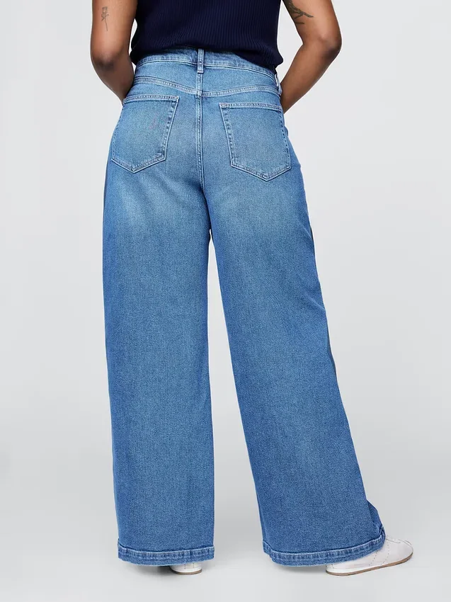 Jeans med ekstra høy midje og vid benbredde
