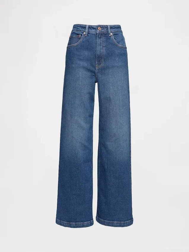 Jeans med ekstra høy midje og vid benbredde