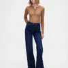 Jeans med høy midje og avslappet, utvidet ben